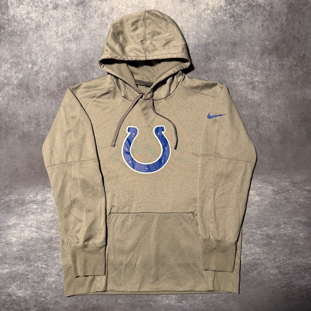 Nike Indianapolis Colts Therma-FIT Hoodie Mens Large Gray Pullover Sweatshirt